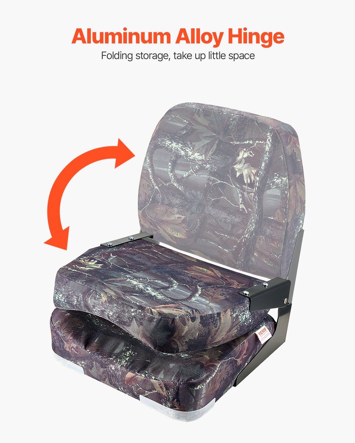 Asiento de Barco, Espalda Baja, Asiento de Pescar Reclinable con Funda de Espuma y Tela de Policarbonato, Estructura de PP Fuerte, Asiento de Barco Plegable para Embarcaciones, Yates, Navegación, Color Camuflaje (2 Piezas) — imagen 2