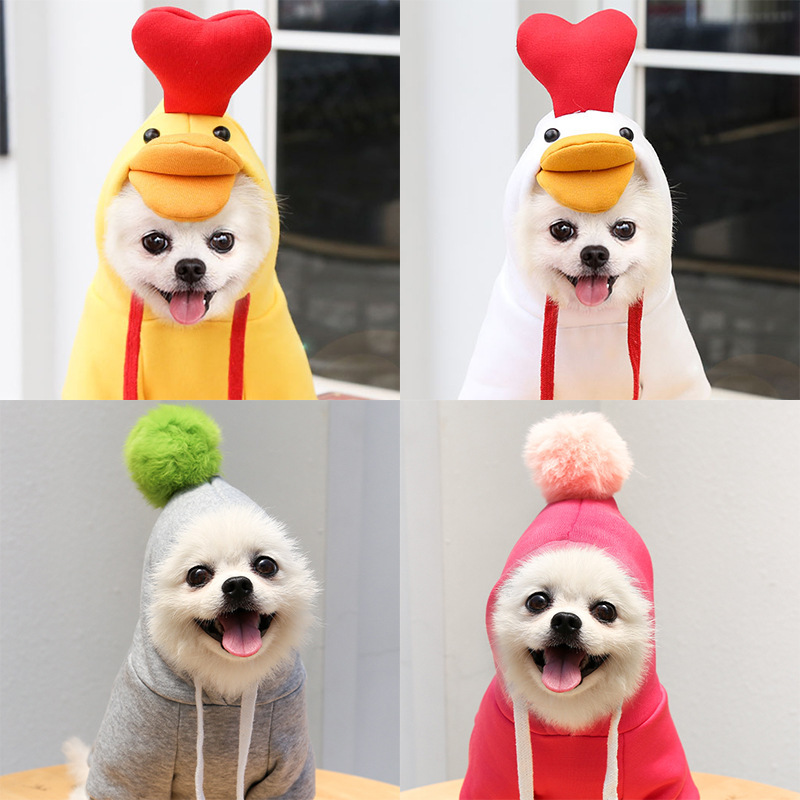 Chick Transformed Dog Cat Small Medium-Sized Dog Autumn And Winter Sweatshirt Scratch Pet Clothes Supplies Teddy Fighting Bichon — image 3