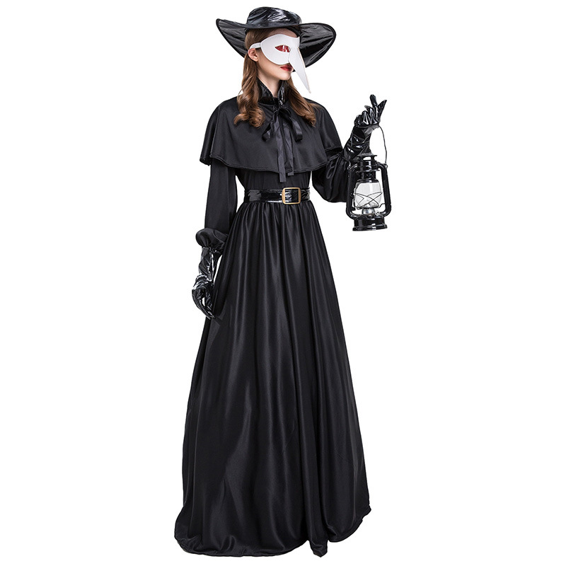Disfraz de Doctor de la Peste Medieval de Halloween con Cara de Halcón y Boca Larga — imagen 15