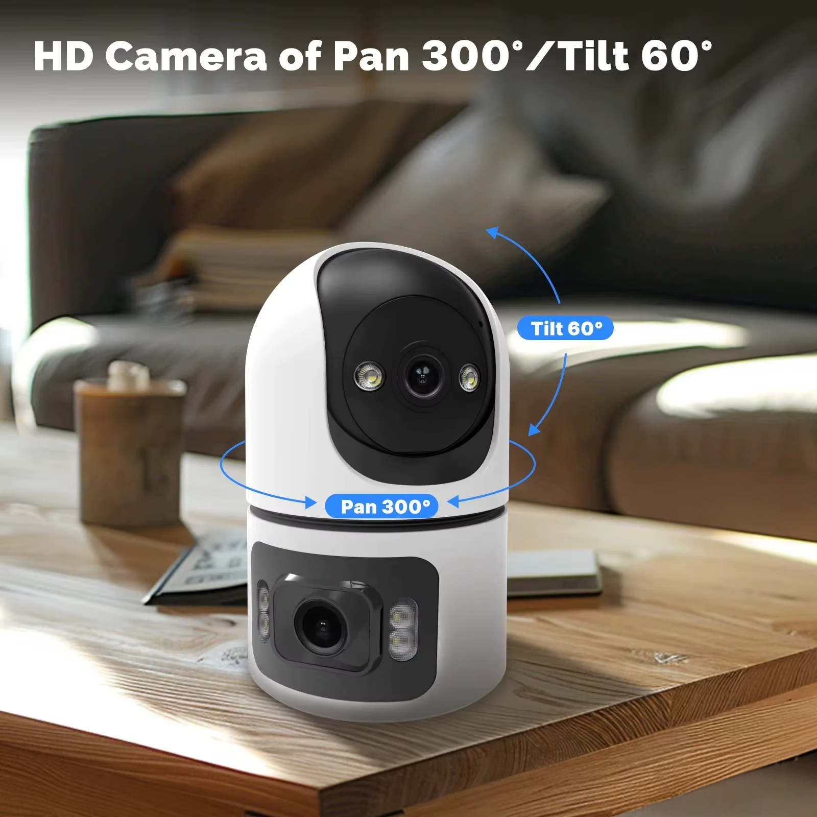 WiFi Indoor Smart Camera 8MP 2 Screen 2 Lens Color Night Vision Cameras Motion Detection Baby Monitor Two-Way Audio Pet CCTV Cam — image 2