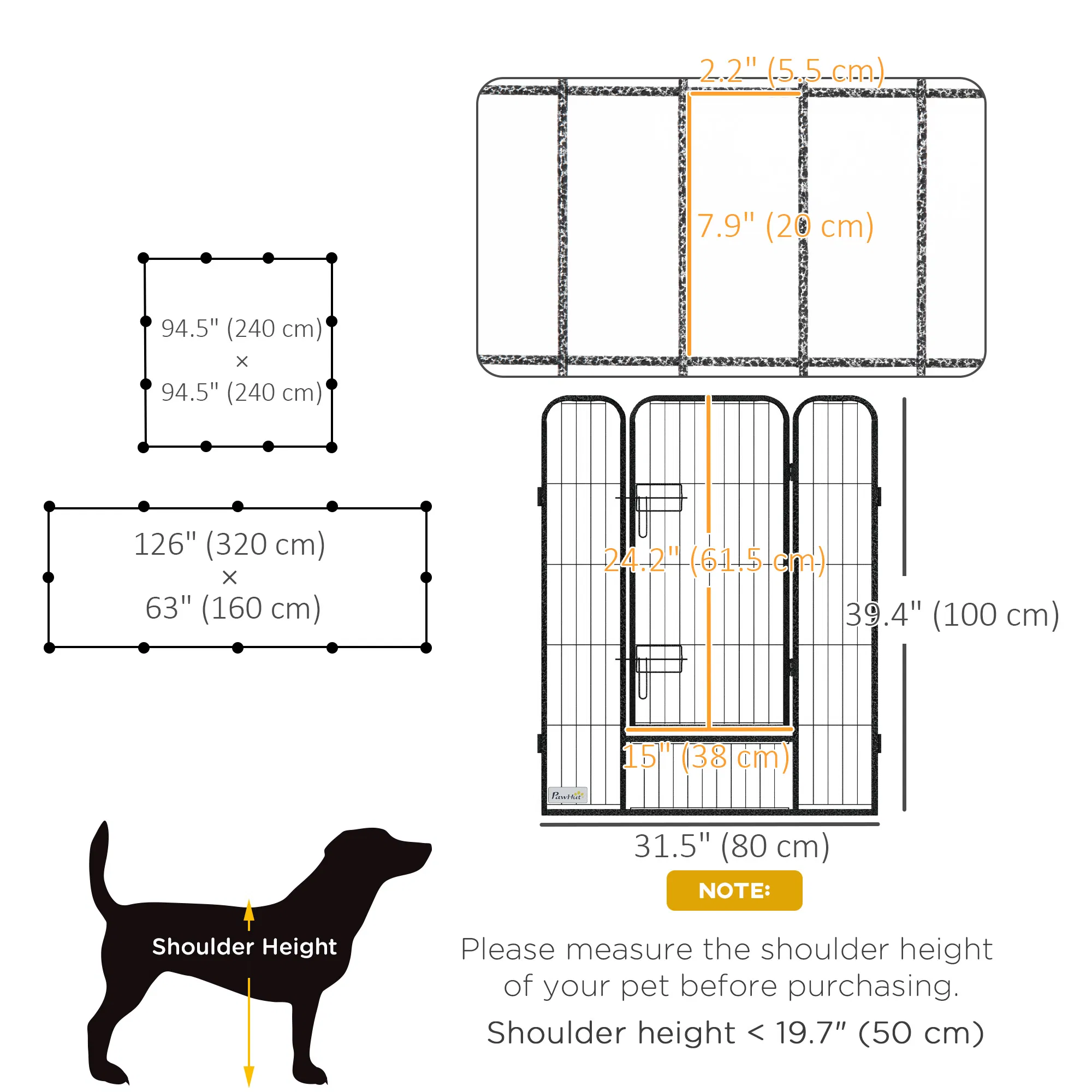 Dog Pen with Gate, 12 Panels Puppy Playpen, Dog Fence, 39"H — image 5