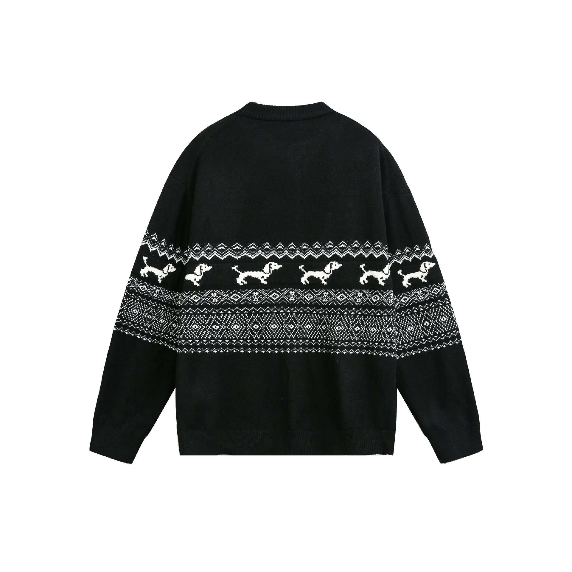 Vintage Fair Isle dog knit cardigan sweater men — image 5