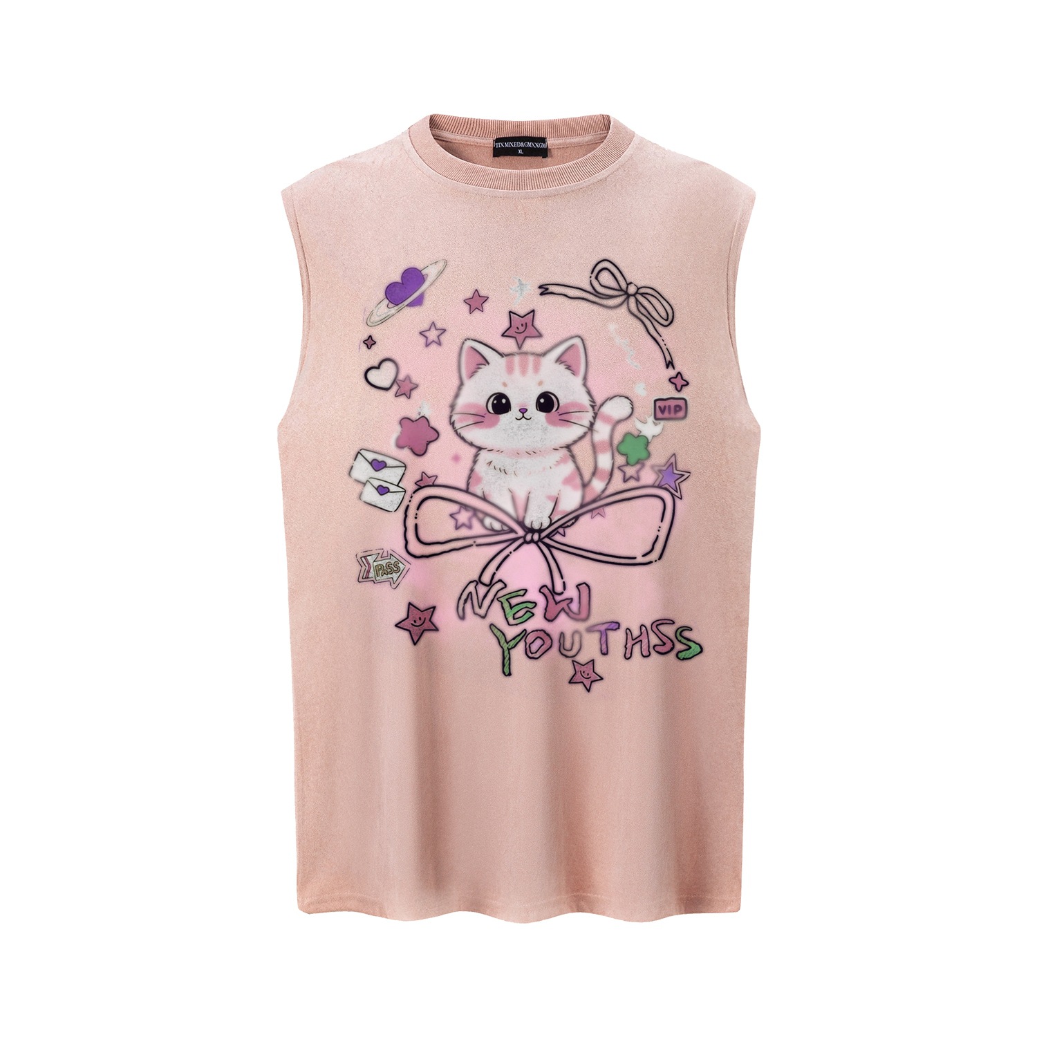 Camiseta de Manga Corta con Diseño de Gato Cool — imagen 1