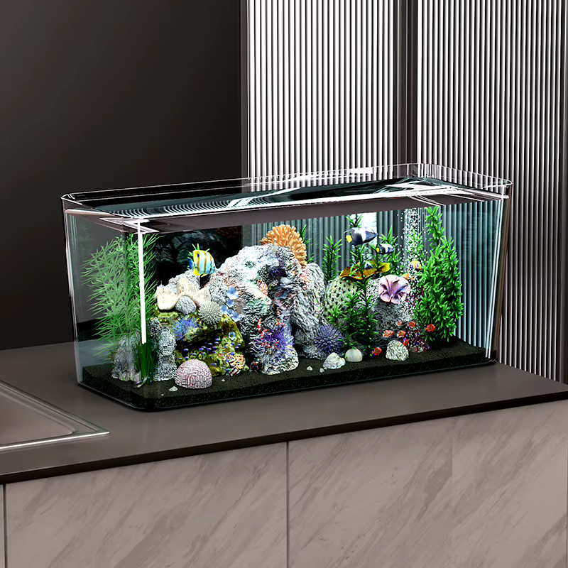 Tanque de Peces en Materiales PET de Alta Transparencia en Varios Tamaños Ideales para Pececitos, Goldfish y Tortugas para Hogar y Oficina — imagen 4