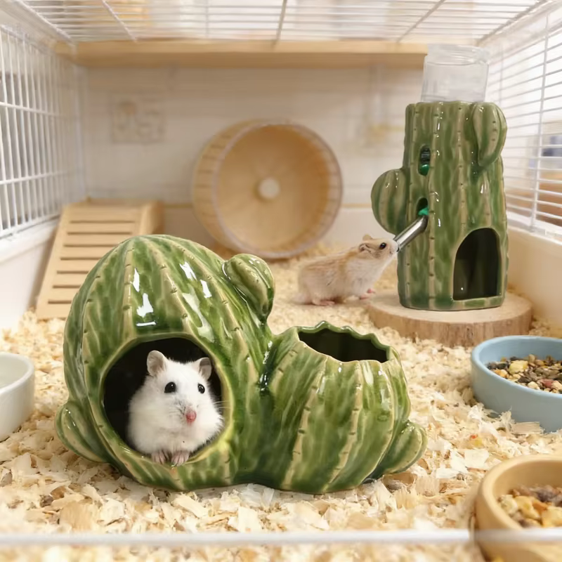 Hamster house for rats small pet items ceramic cactus cage for hedgehog hamster cage for a rabbit pet products chinchilla — image 1