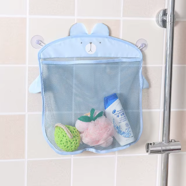 Baby Shower Bath Toys Duck Little Frog Rabbit Baby Kid Toy Storage Mesh with Strong Suction Cups Toy Bag Net Bathroom Organizer — imagen 10