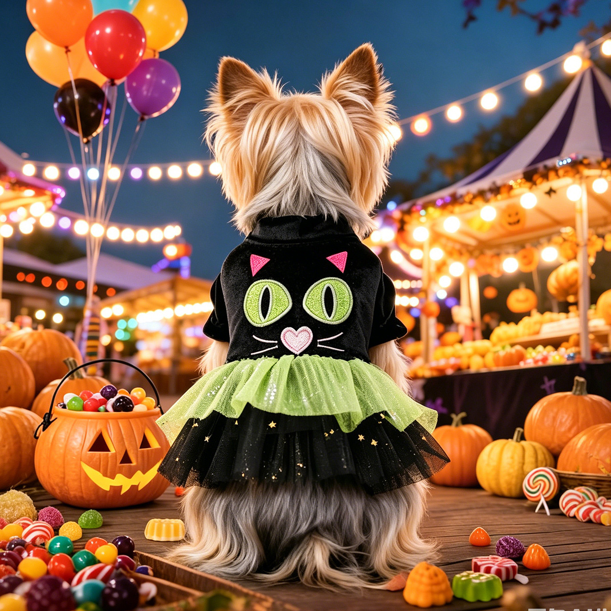 Pet Clothing for Small Dogs and Cats, Autumn/Winter Outfits, Cute Cat Halloween Tulle Dress for Teddy, Bichon — image 1