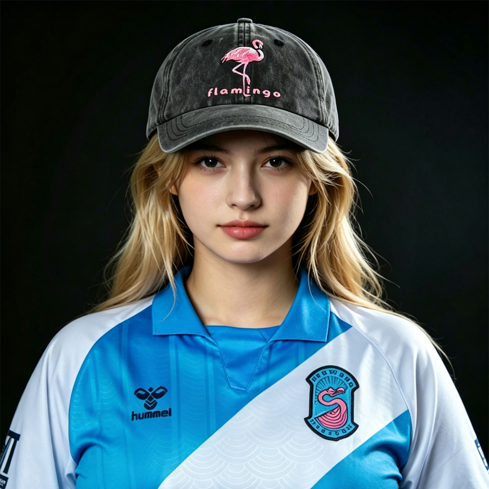 2 Piezas de Gorra de Béisbol de Algodón Lavado Estilo Vintage con Bordado de Flamenco, Gorra de Fan del Mundial FC The Flamingos, Gorra de Fútbol Unisex Ajustable para Hombres y Mujeres — imagen 3