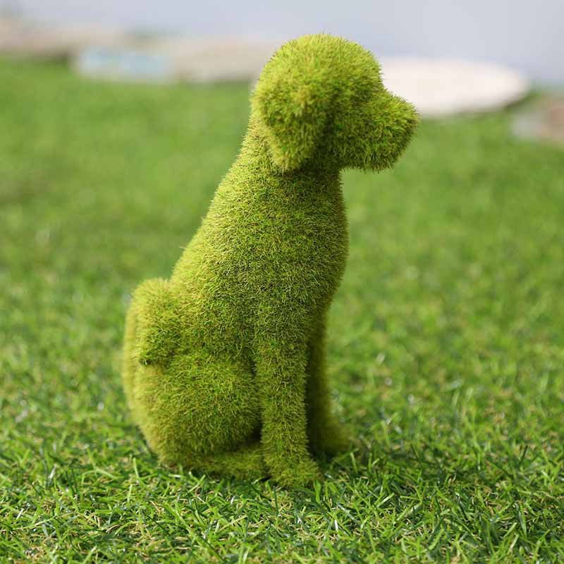 European Style Outdoor Courtyard Grass Green Simulation Flocking Puppy Ornaments Balcony Garden Window Photo Decoration Animals — image 6