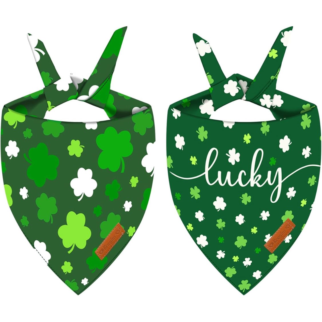 2 Piezas de Pañoletas Para Perro del Día de San Patricio, Bufanda Triangular Reversible de Doble Cara — imagen 1