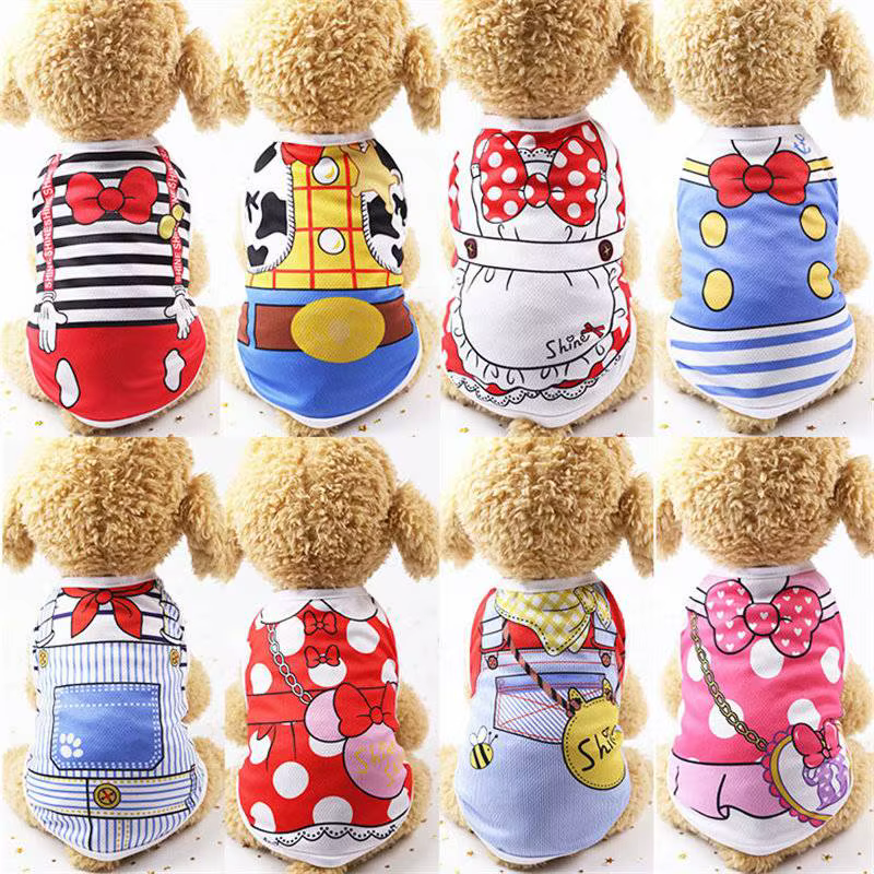 Pet Dog Clothes Cartoon Clothing Puppy Dogs Soft Vests Summer Shirt Casual T-Shirt for Small Pet Supplies — image 1