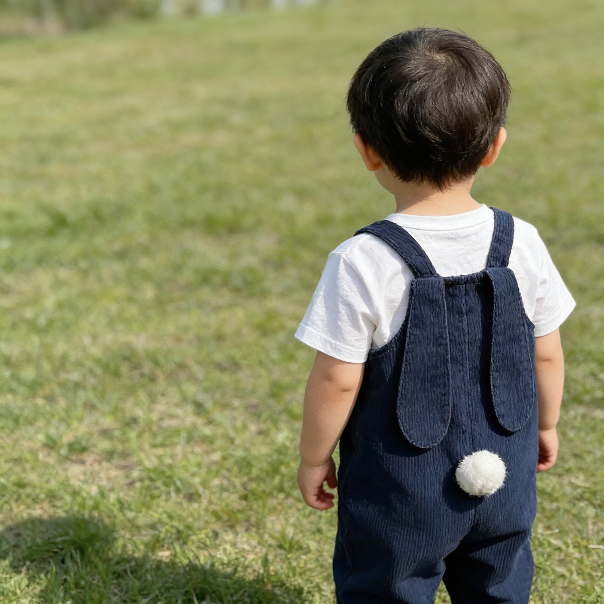 Baby Rabbit Ears Large Pocket Sleeveless Romper Baby Corduroy Overalls Bodysuit — image 4