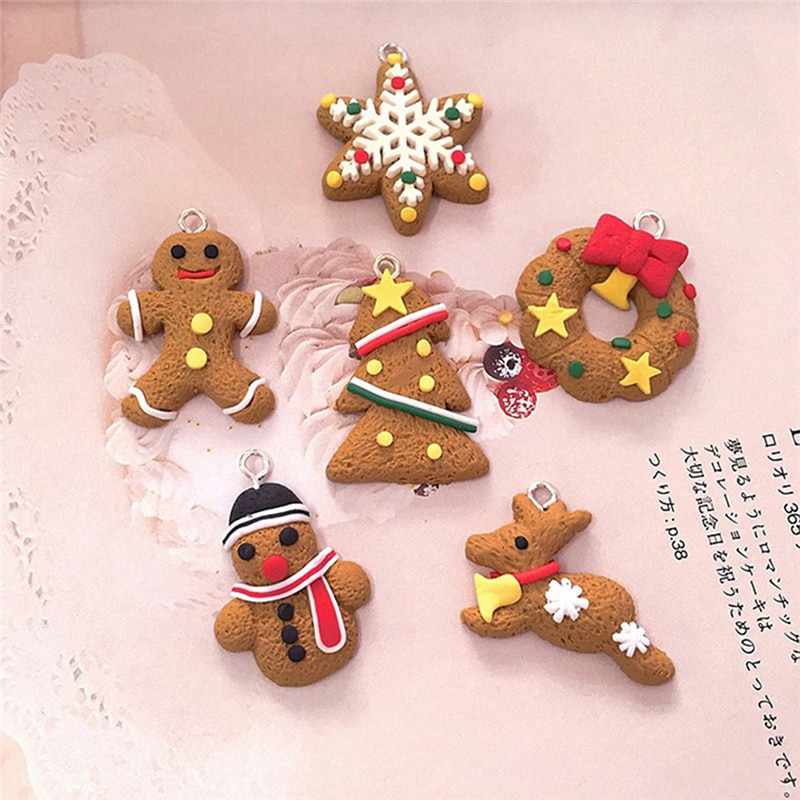 6/11 Piezas Mini Galletas de Jengibre Navidad Decoraciones de Ornaments Cérvidos Niño de Nieve Árbol de Navidad Pendientes Decoración del Año Fiesta de Cumpleaños — imagen 2