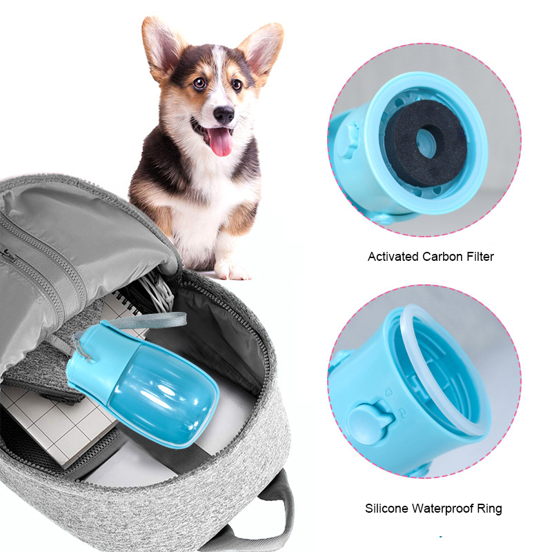 Botella de Agua para Perros 300ML con Filtro, Vaso Portátil Plegable para Mascotas, Ideal para Paseos — imagen 5