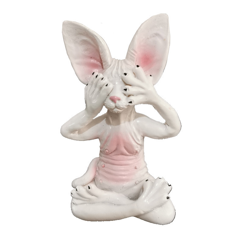 New Resin Crafts Fashion Trend Don't Look, Don't Listen, Don't Talk, Meditate, Kitten, Creative Home Decoration — image 3