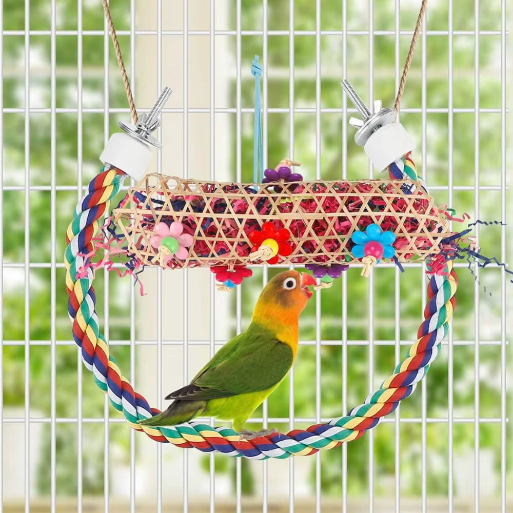 6 PIEZAS Juguetes de Papel para Picar y Forrajear para Aves Colgantes — imagen 3