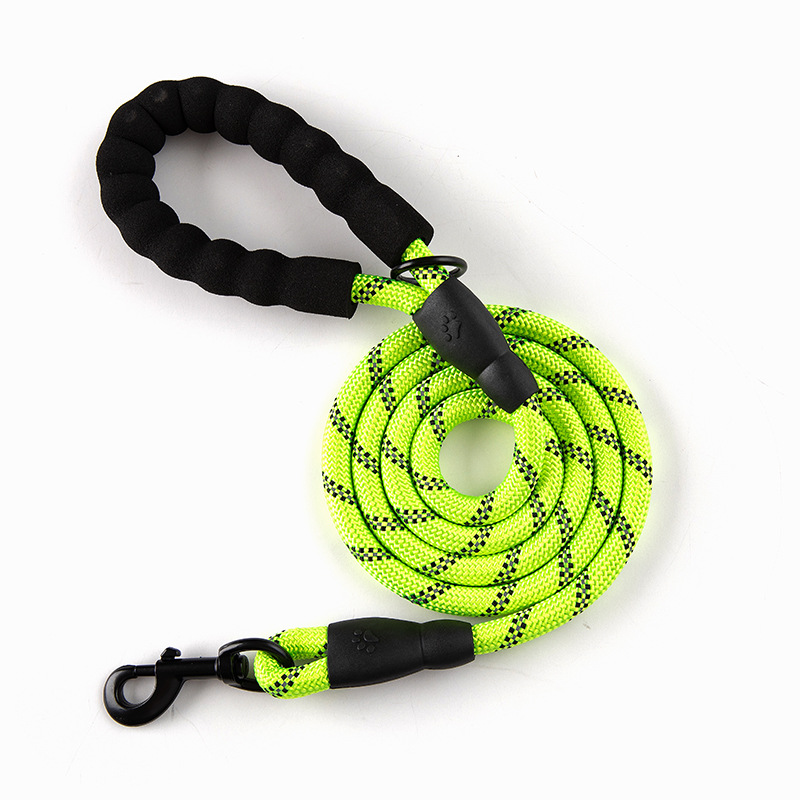 Pet Reflective Leash Nylon Round Rope Anti-Running Foam Handle Leash — image 8