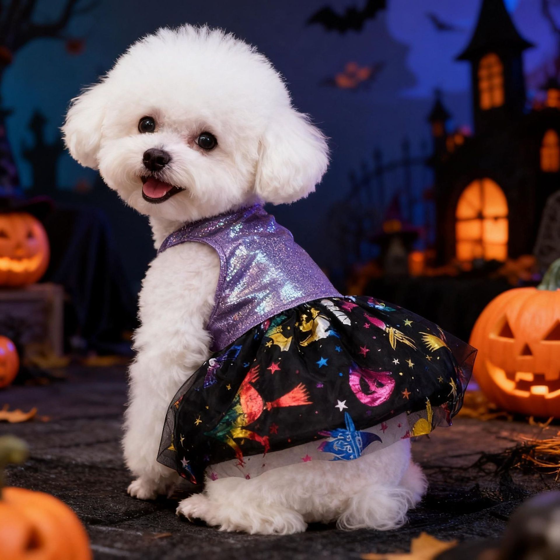 Ropa de Mascotas para Halloween Serie Brillante Diseño con Láser Vestimenta Festiva y Divertida para Mascotas Moda Tendencia para Animales de Compañía — imagen 3
