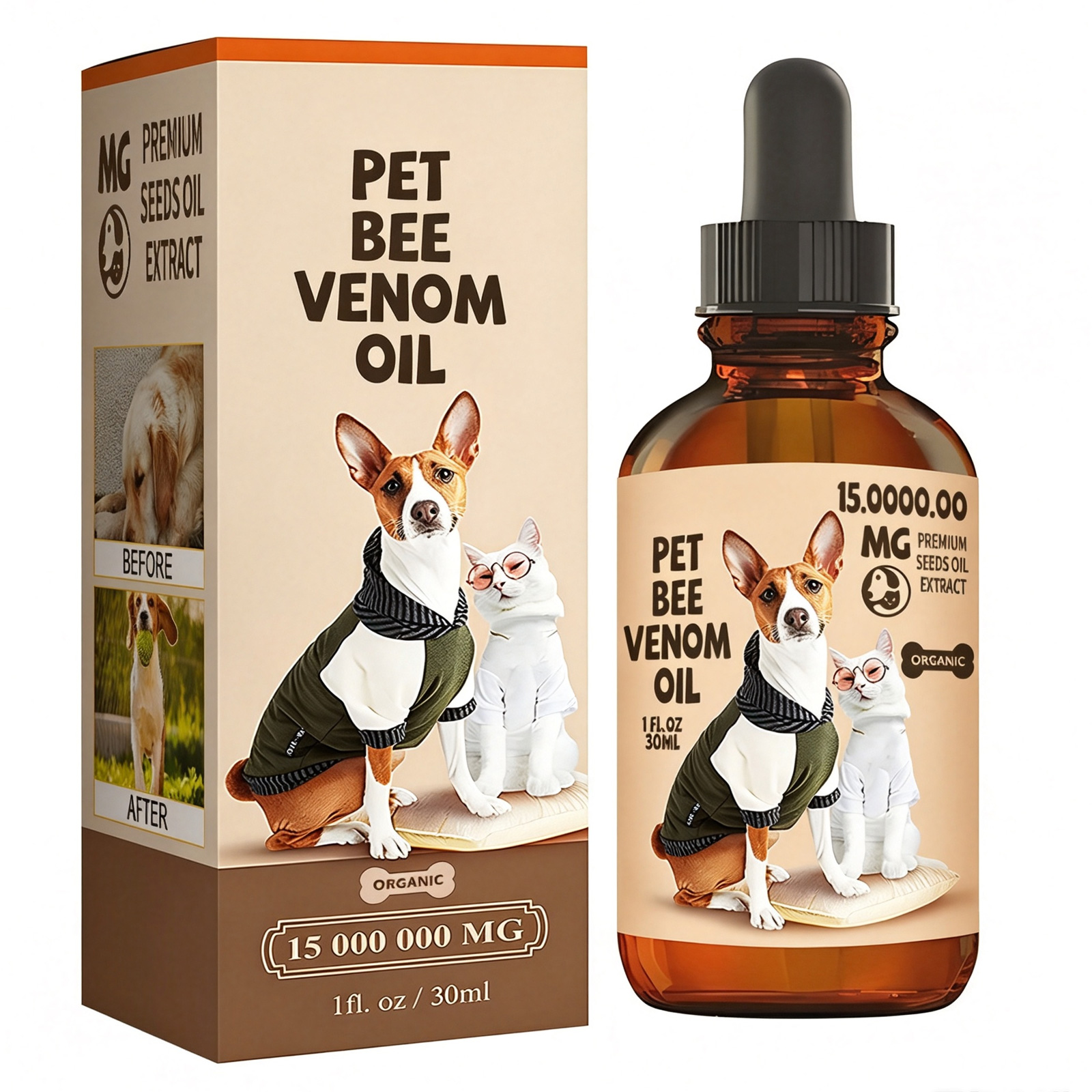 Aceite de Veneno de Abeja para Juntas de Mascotas - Suplemento de Apoyo Articular para Perros y Gatos con Alivio de Dolor en Juntas — imagen 1
