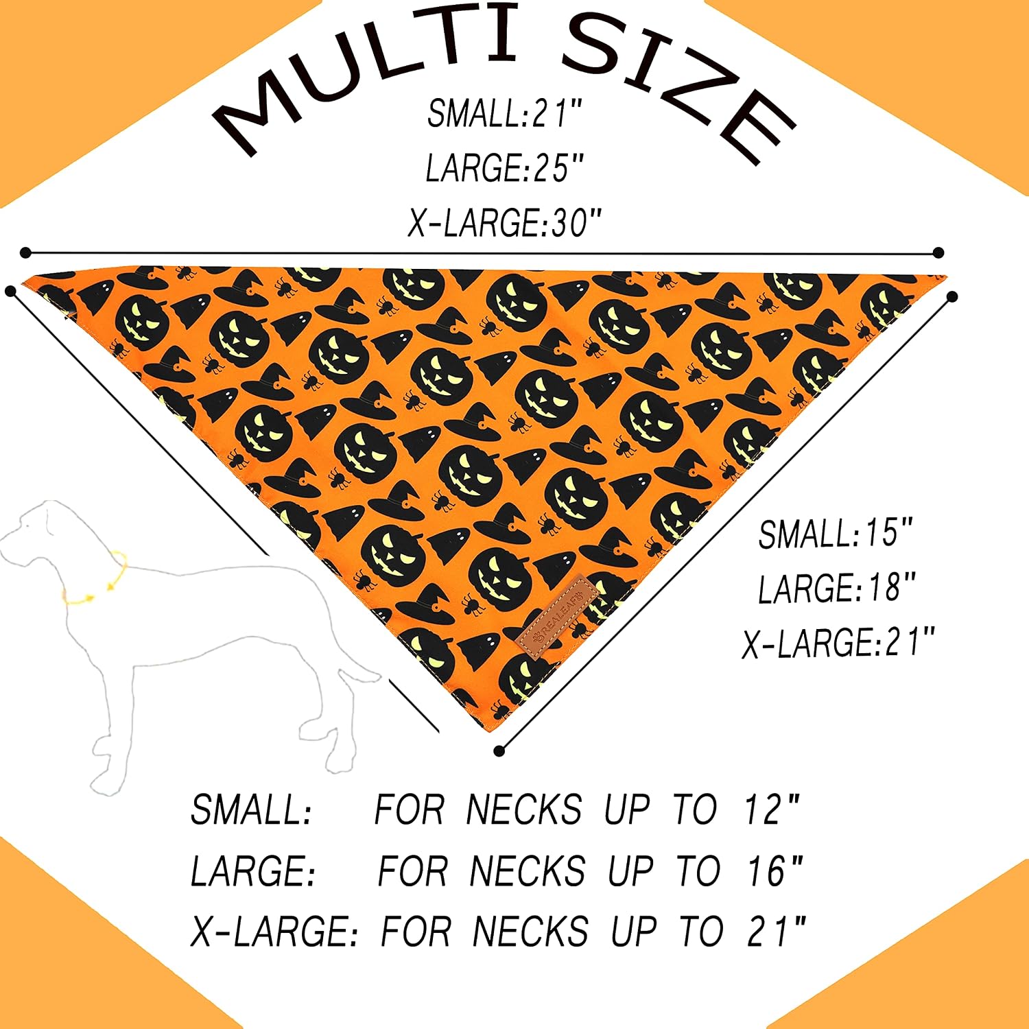 Dog Bandanas 2 Pack, Reversible Pumpkin And Spider Web Fall Pet Scarves, Adjustable Triangle Bibs For Dogs, X-Large — image 2