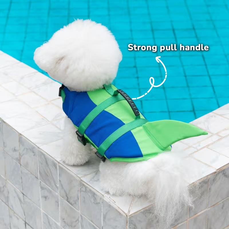 Dog Life Jacket Adjustable Pet Swim Vest – Flotation Safety Rescue Vest for Pool, Surf & Water, with Grab Handle (Tail Design) — image 6