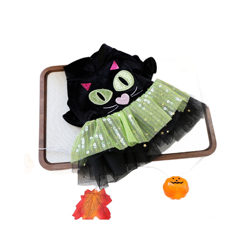 Pet Clothing for Small Dogs and Cats, Autumn/Winter Outfits, Cute Cat Halloween Tulle Dress for Teddy, Bichon — image 6
