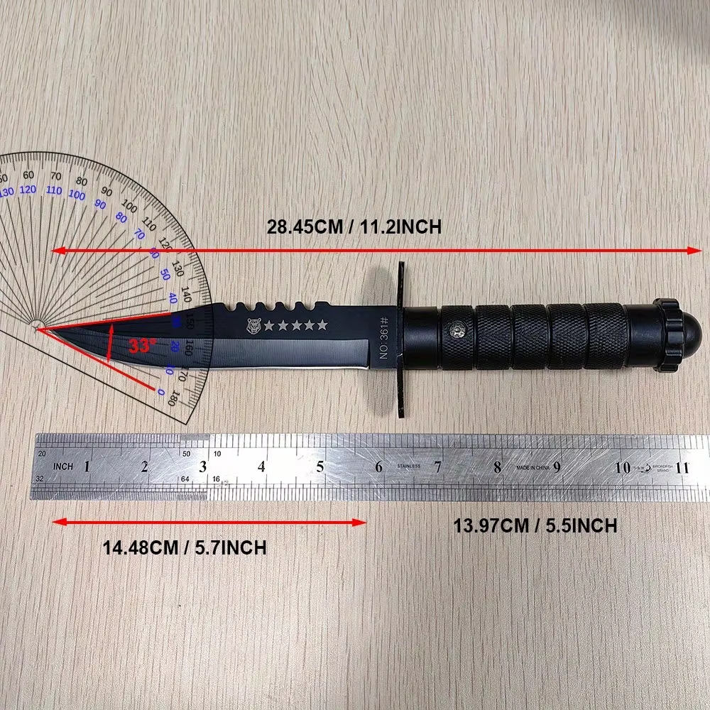 Outdoor Tactical Survival Knife - High Hardness Stainless Steel Fixed Blade with Sheath, Ergonomic Non-Slip Handle for Camping — image 3