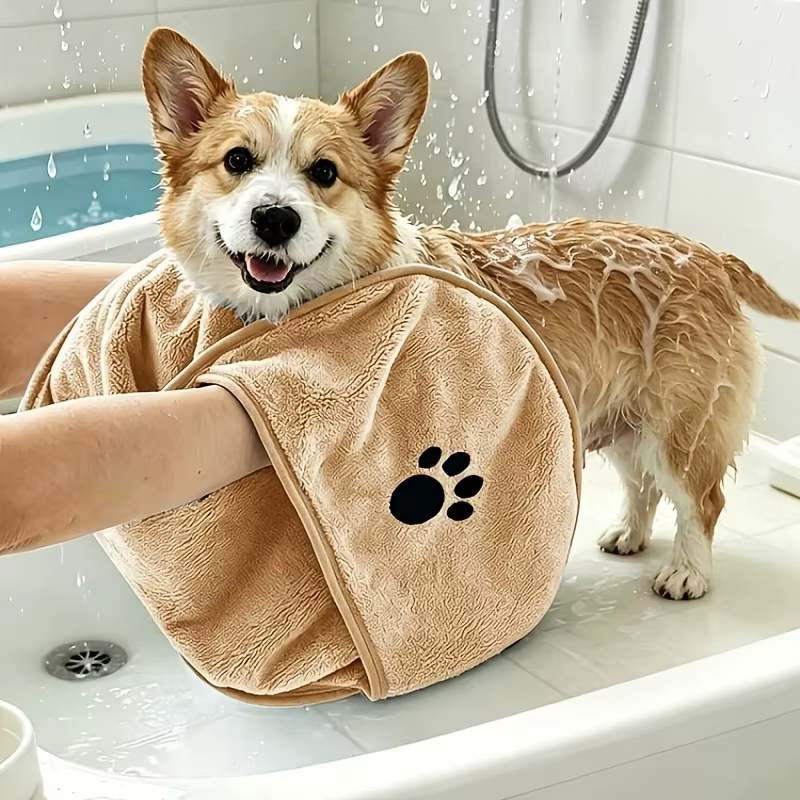 Pet Drying Towel for Dogs Cats, Super Absorbent Soft Bath Towel, Pet Grooming Supplies for Pet Bath Cleaning
