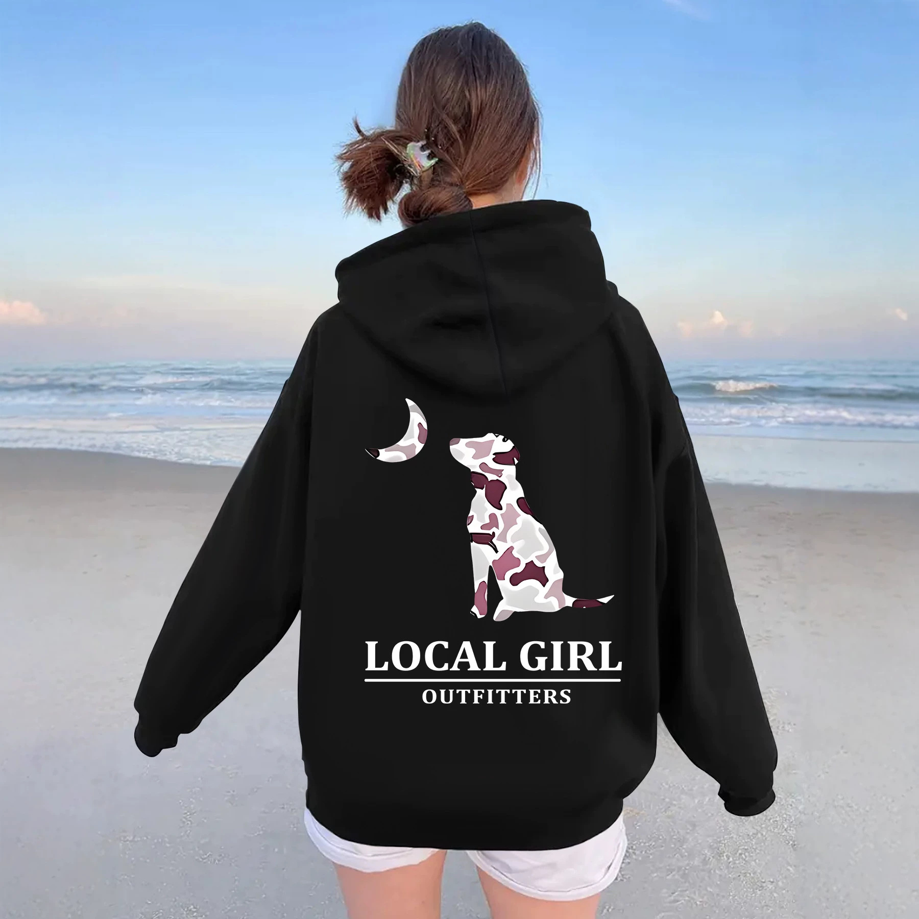 Camouflage puppy moon print hoodie — image 6