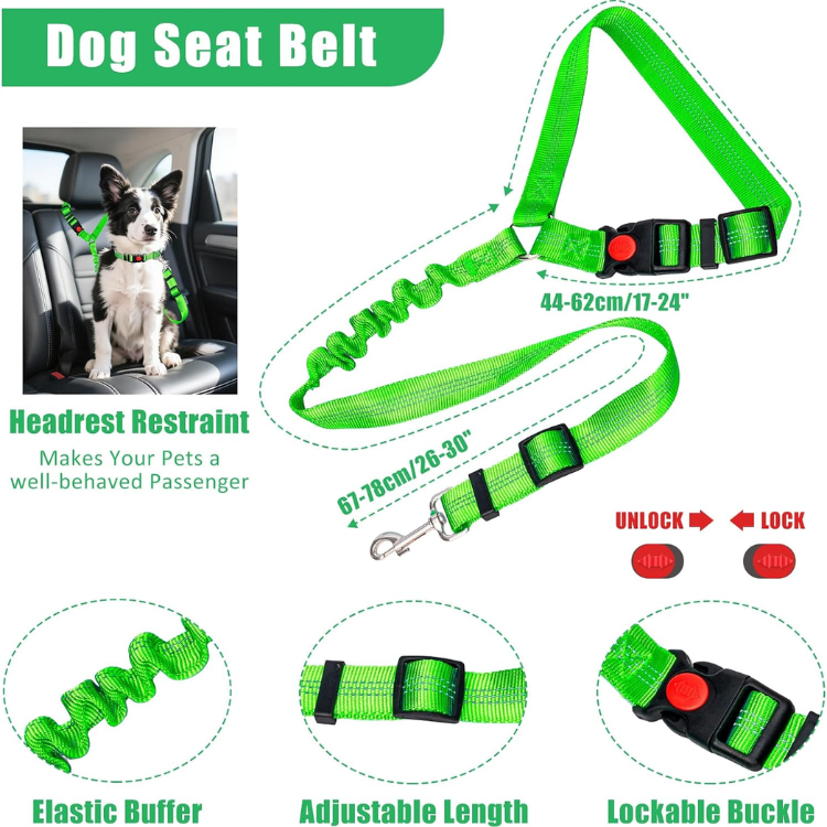 Dog Harness Collar And Leash Set - Dog Halter Harnesses Fits Small Medium Dogs Green-M — image 5