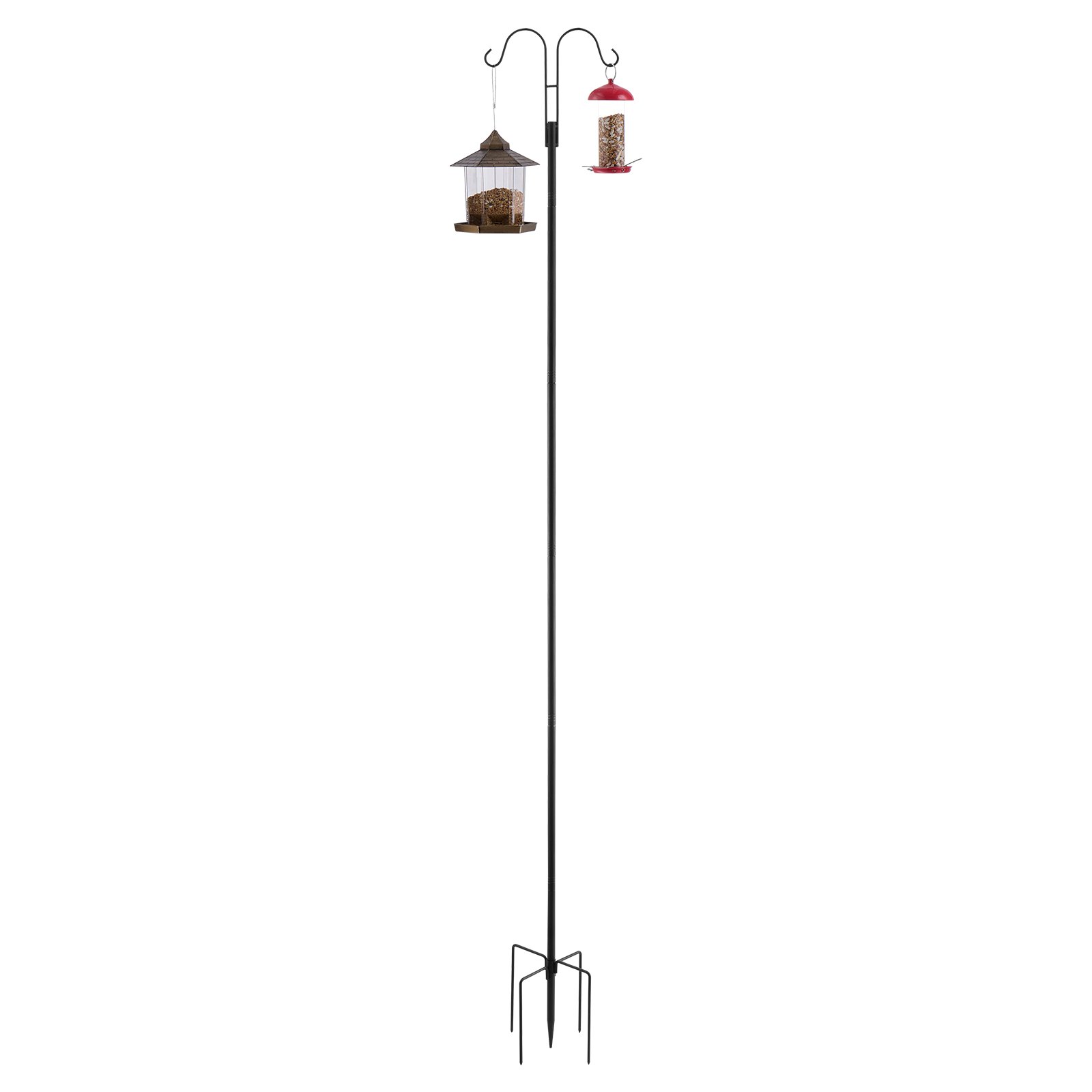 Double Shepherds Hook 8 Pack 92 Inch Heavy Duty Bird Feeder Pole — imagen 2