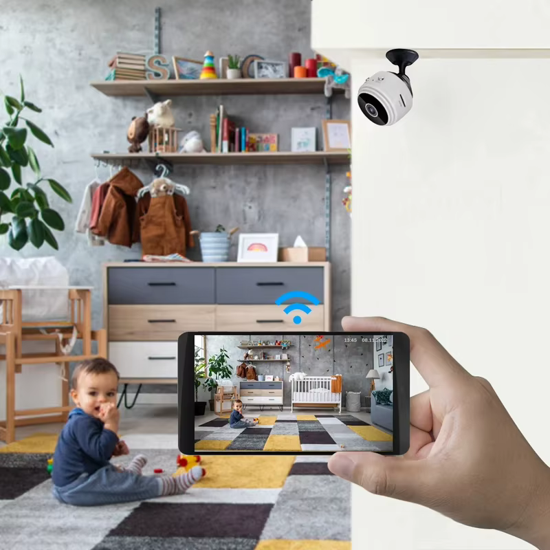 Cámara Inalámbrica HD 1080p Grabadora de Video con Voz Visión Nocturna USB Recargable Visualización Remota Magnética Fuerte para Bebés y Mascotas — imagen 3