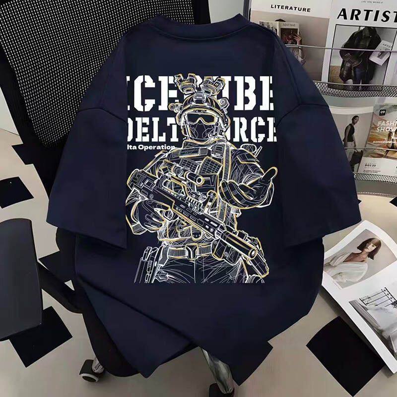 Boys' Pure Short Sleeve Delta Cool Dragon Lingxiao Hoodie Trendy Casual Top for Kids — image 9