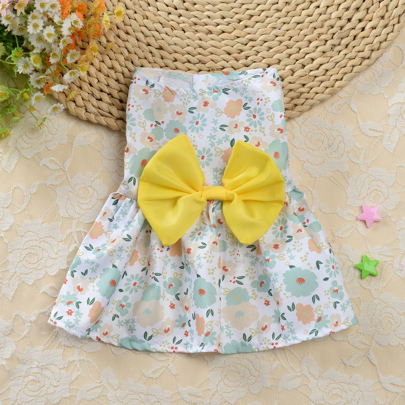 Small Dog Floral Princess Skirt Cat Spring Teddy New Pet Cute Dog Skirt Summer Thin — image 3