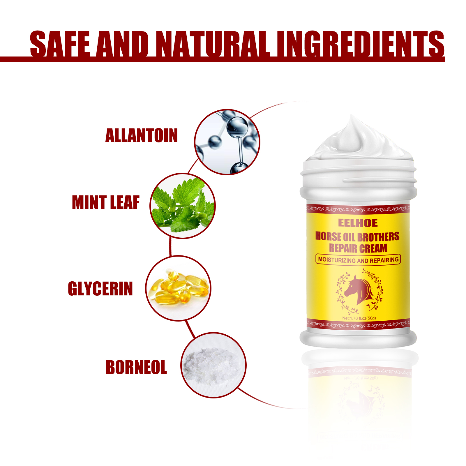 EELHOE Horse Oil Hand And Foot Repair Cream, Chapped Skin Care Moisturizing And Anti-Peeling Repair Cream — image 7