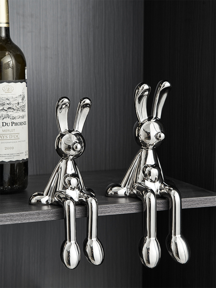 Decoración de Conejo de Luxo con Efecto Metálico para Mesa o Línea de Vino — imagen 3