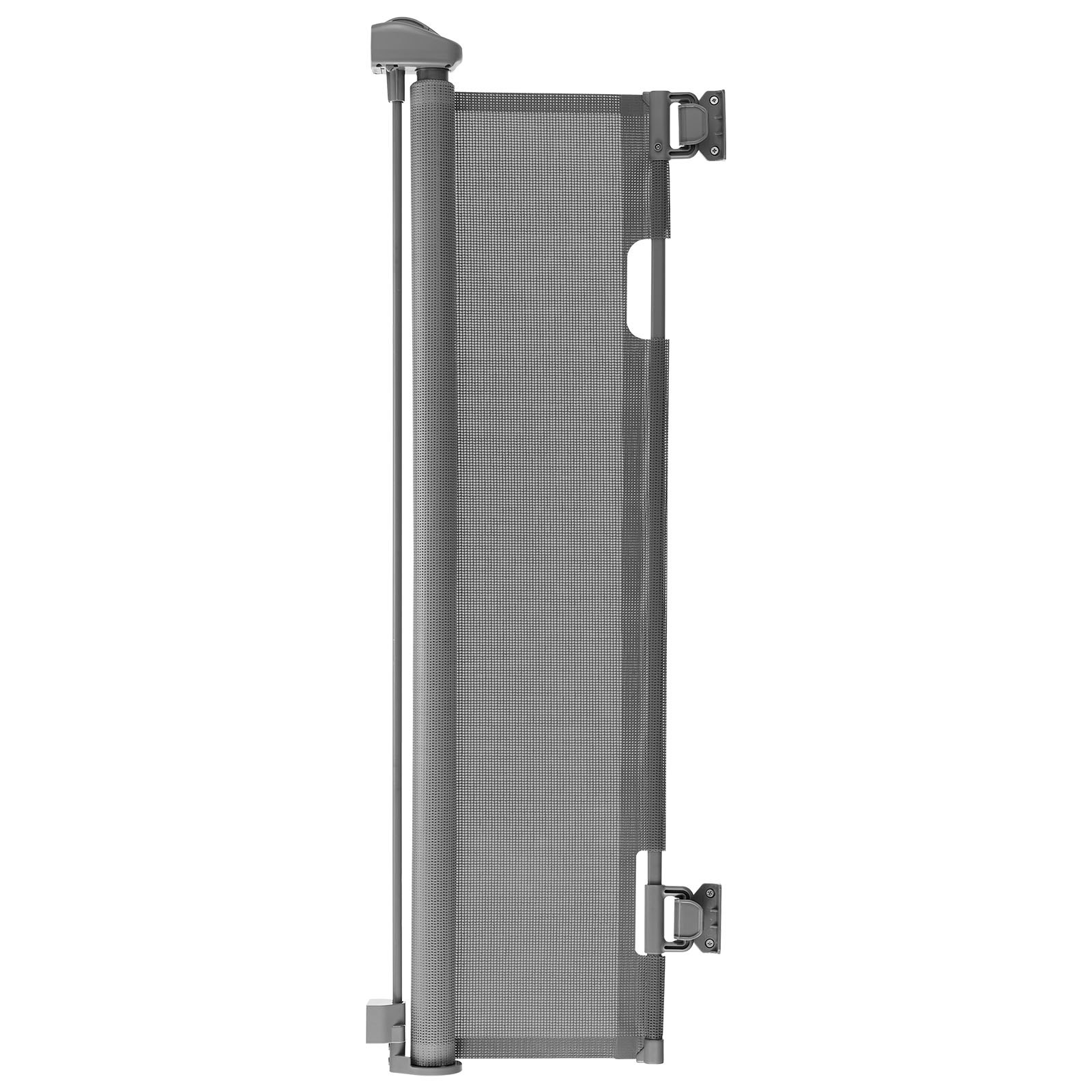 Retractable Baby Gate, Extends To 57 Inch Wide, 38.5 Inch Tall, With Security Lock, Easy To Use, Walk Through Without Tripping, Mesh Dog Gate For Stairs, Hallways, Indoor/Outdoor, Gray — imagen 1