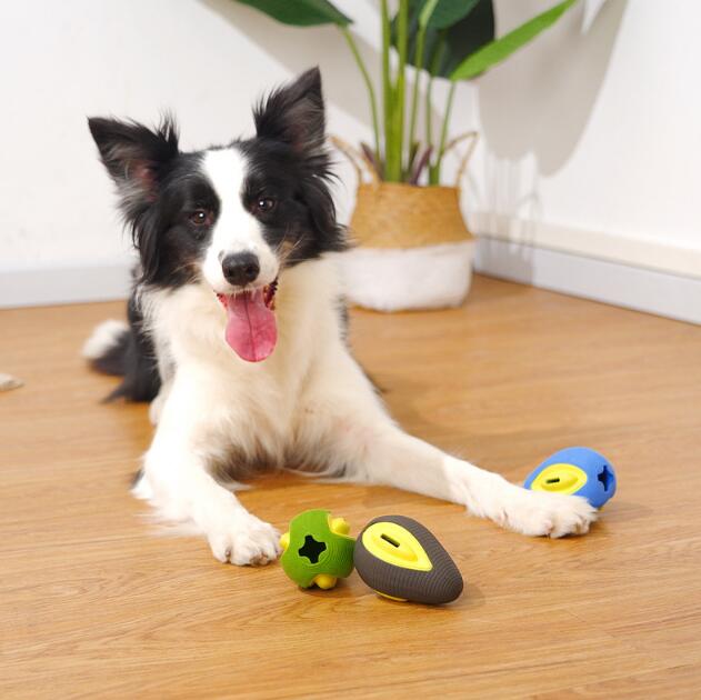 Dog Toys Molar Teeth Bite Resistant Cleaning Teeth Dog Leaking Balls Avocado Rubber Pet Dog Toys — image 1