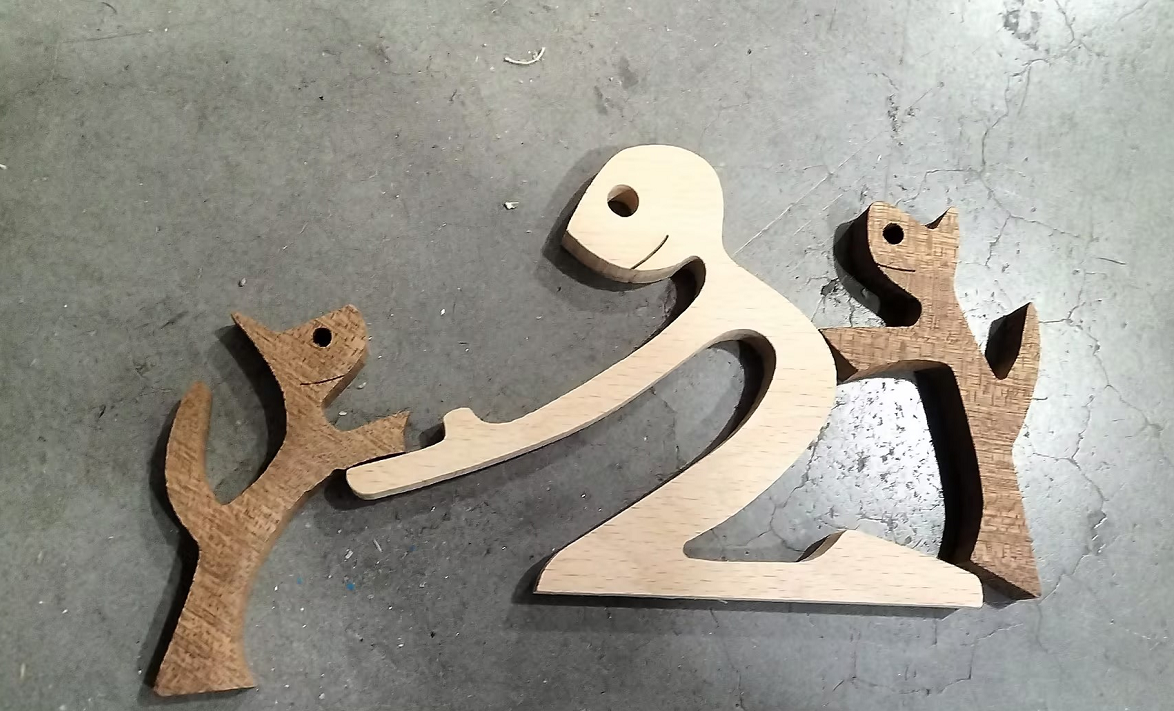 Escultura de Madera para Decoración de Hogar con Perro y Dueño - Regalo de Navidad para Amantes de los Animales — imagen 4