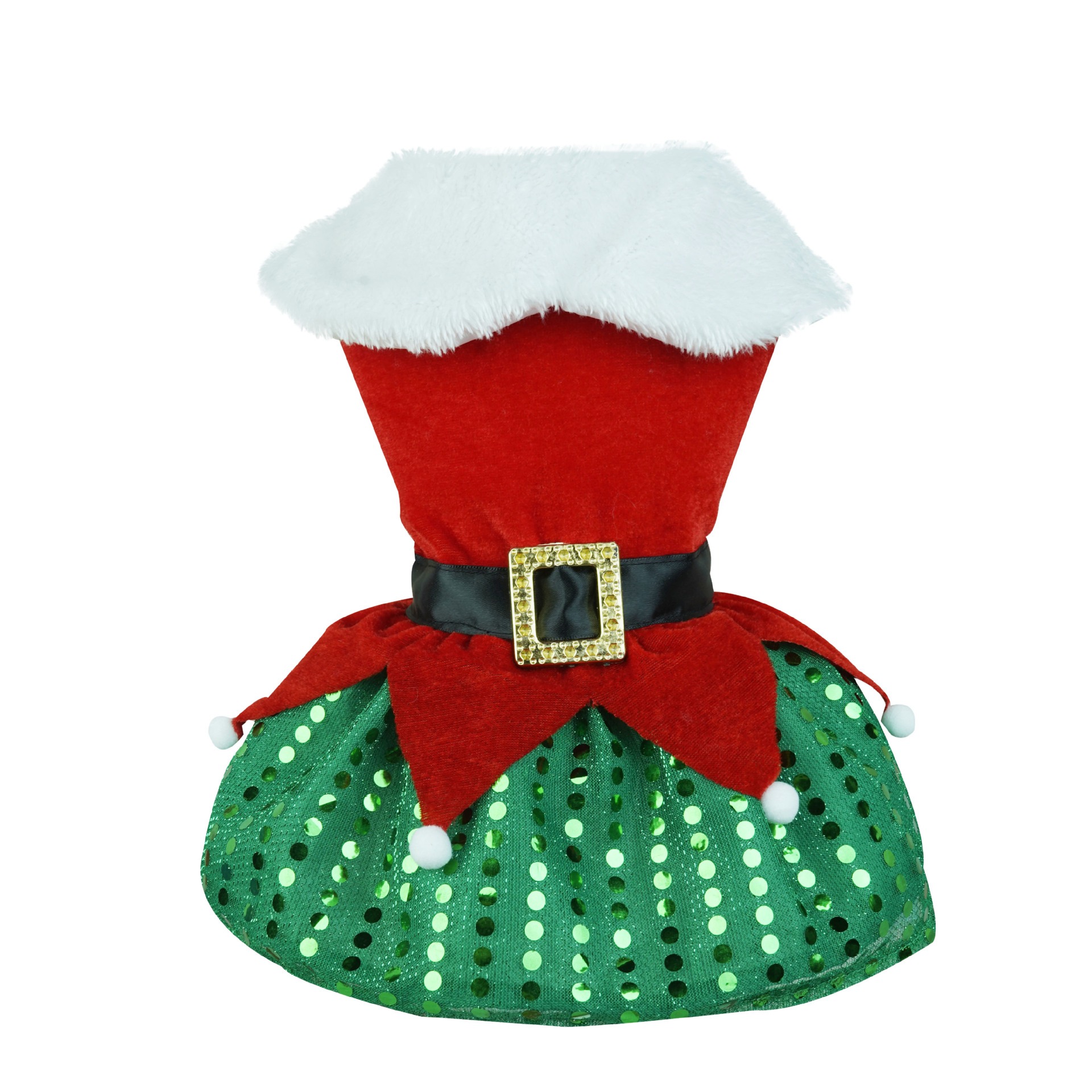 Ropa Navideña para Perro: Traje de Santa Claus de Terciopelo Dorado — imagen 1