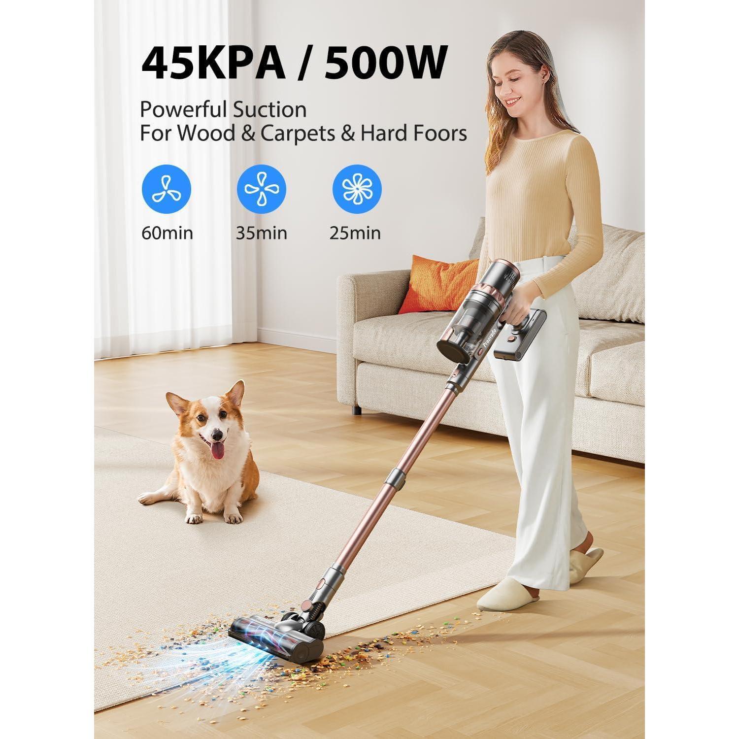 Aspiradora de mano inalámbrica para pelo de mascota con 45KPa de potente succión, pantalla táctil LED, 60 minutos de batería, ligera para el hogar — imagen 15