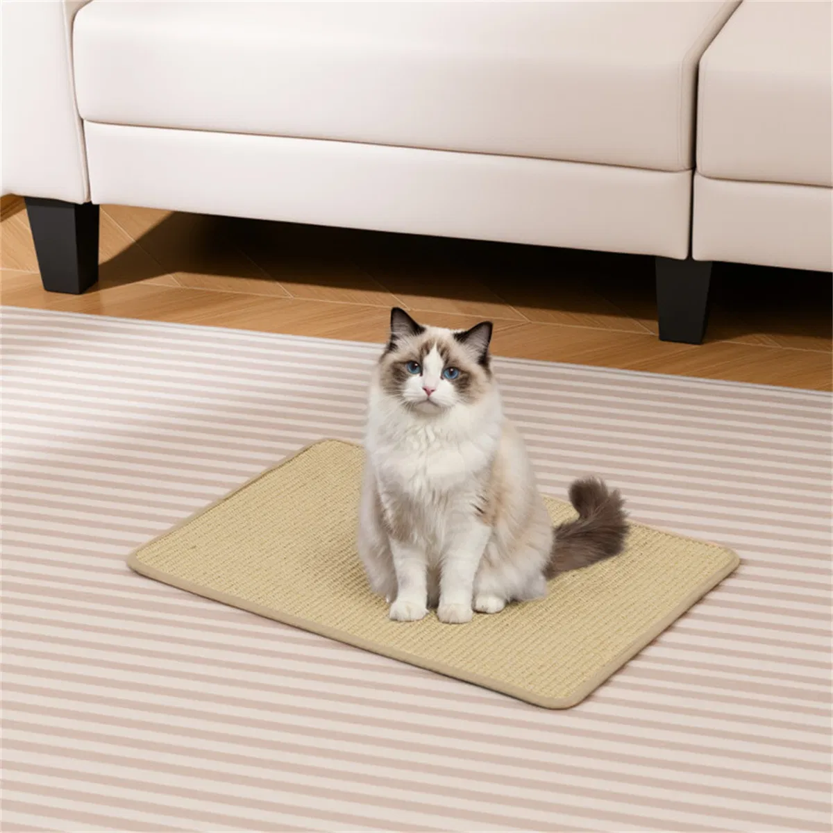 Natural 6-Piece Cat Scratching Mats, Sisal Material Anti-Slip Latex Backing Furniture Protector — image 8
