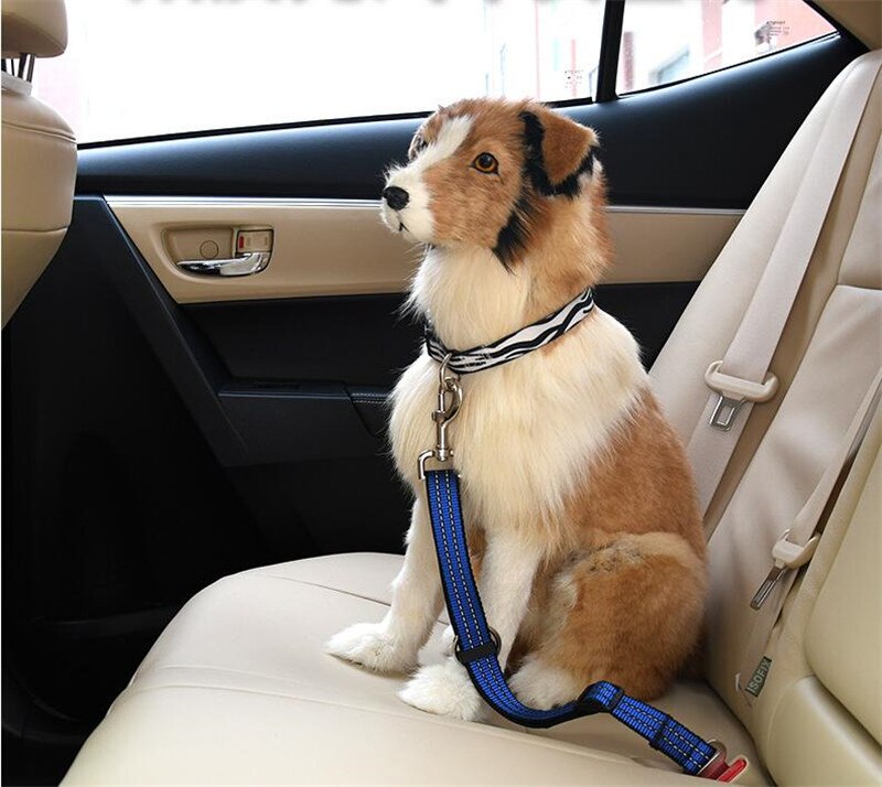 Reflective pet seat belt nylon dog traction rope keep pet's safety in car dog car seat belts B43 — image 2