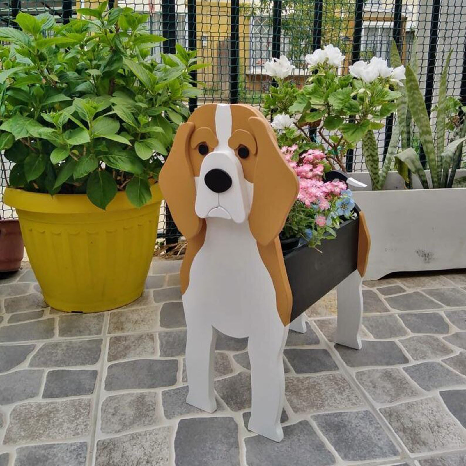 New Supply Garden Art Decoration Dog Flower Pot Planter Cat Stand Flower Pot — image 19