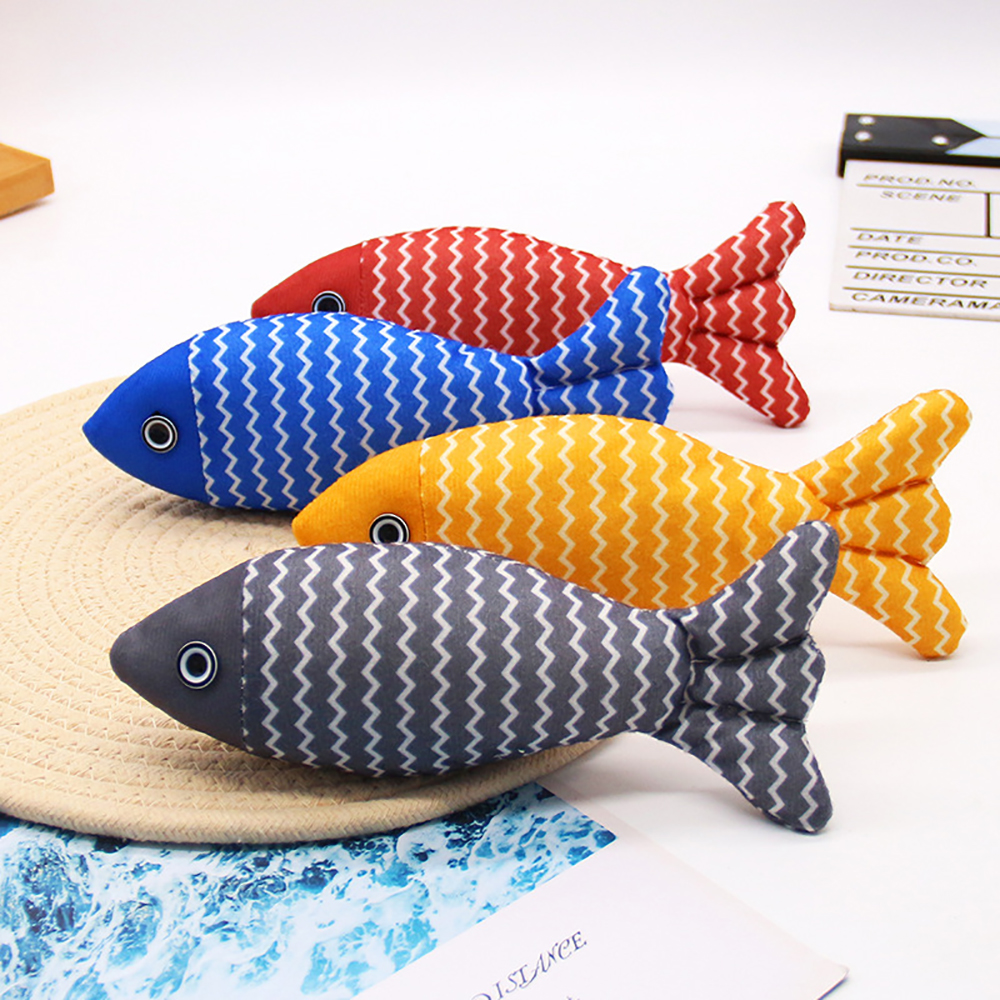 Juguete de Pescado de Catnip para Gatos, Cojín de Lona, Juguetes Interactivos para Kitten con Sonido y Textura — imagen 14