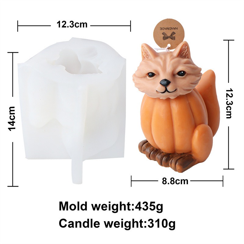 New Halloween Pumpkin Ghost Silicone Candle Mold Frog Owl Fox Pumpkin Animal Scented Plaster Resin — image 10