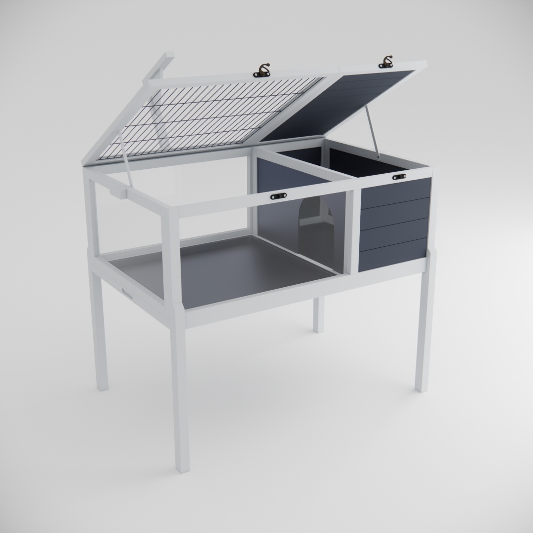 Hábitat de Reptiles Casa para Tortugas con Soporte de Lámpara, Gran Ventana de Observación, 2 Platos Impermeables, Patas Desmontables, Encierro de Madera Fácil de Limpiar para Tortugas, Lagartos, Geckos y Pequeños Animales Interior y Exterior — imagen 6