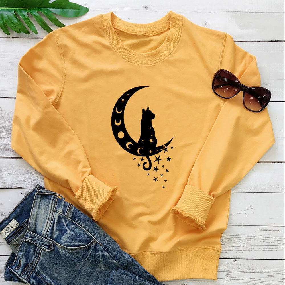 Moon Star Cat Printed Hoodie — image 5
