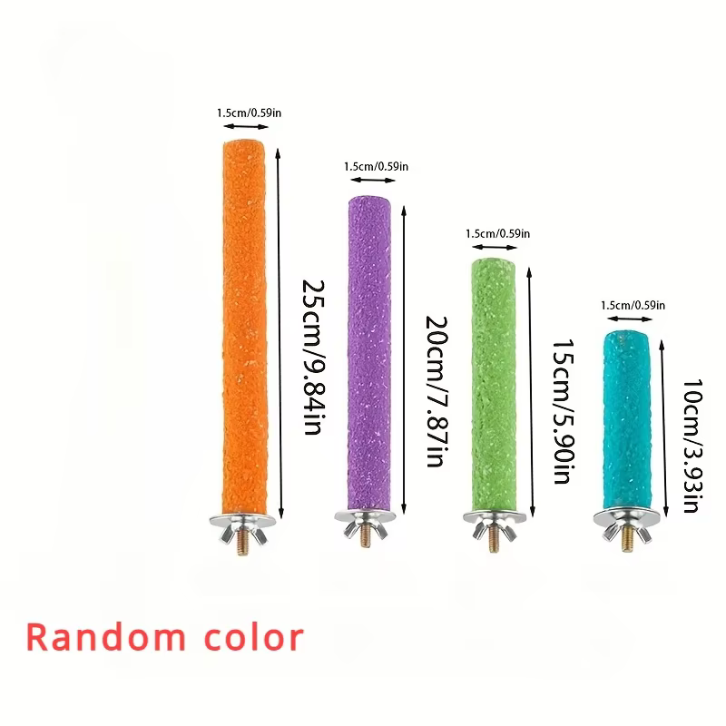 Pet Bird Cage Perches Stand Parrot Toys Bird Grinding Claw Stick Bird Nest Toy Molar Stick Standing Rod Random Color — image 6