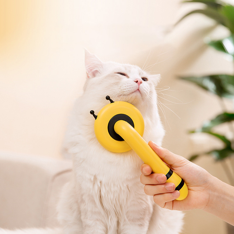 Little Bee Pet Comb Cat To Remove Floating Hair Beauty Self-Cleaning Pet Needle Comb One-Click Automatic Hair Shedding Comb Dog Comb — image 1